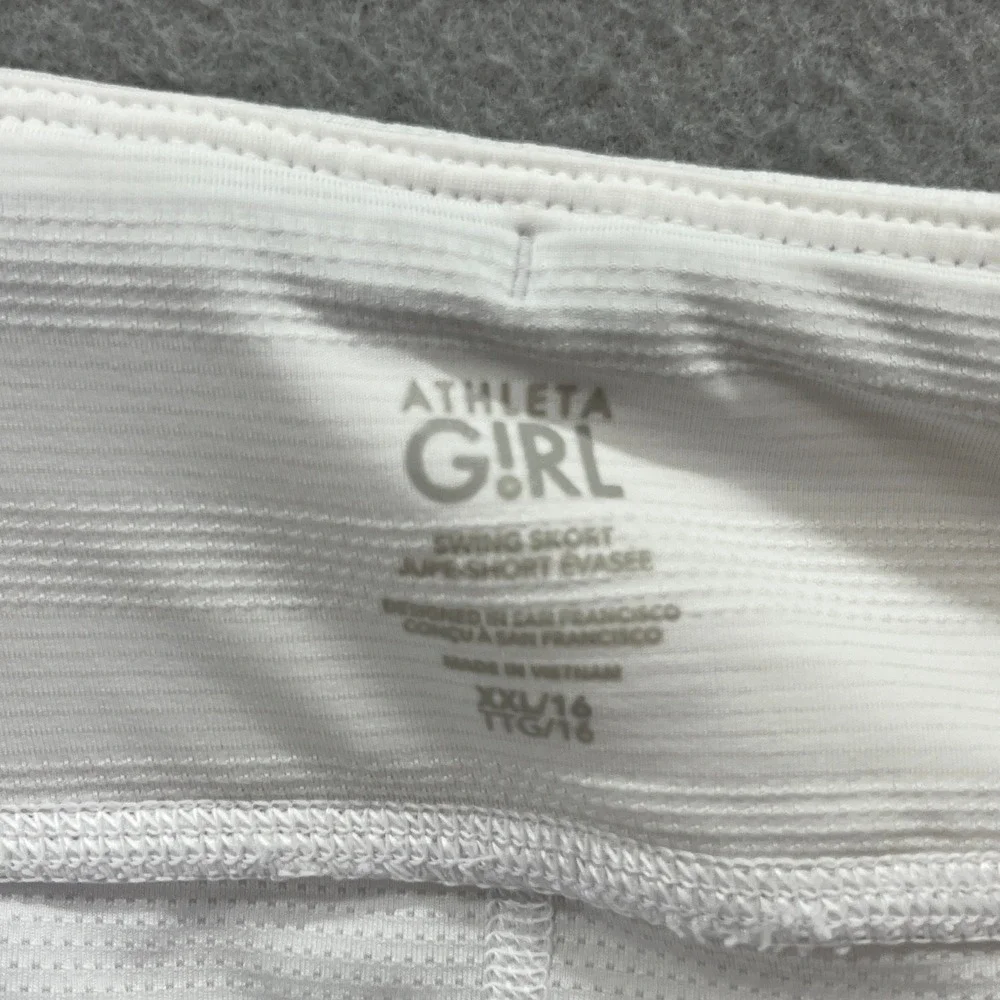 Athleta Girl Swing Skort Girls XXL 16 White Tiered Active Tennis Golf Skirt